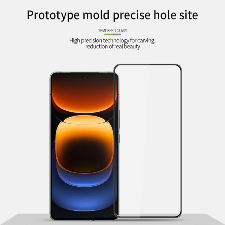For vivo iQOO 13 PINWUYO 9H 3D Hot Bending Tempered Glass Film - Black