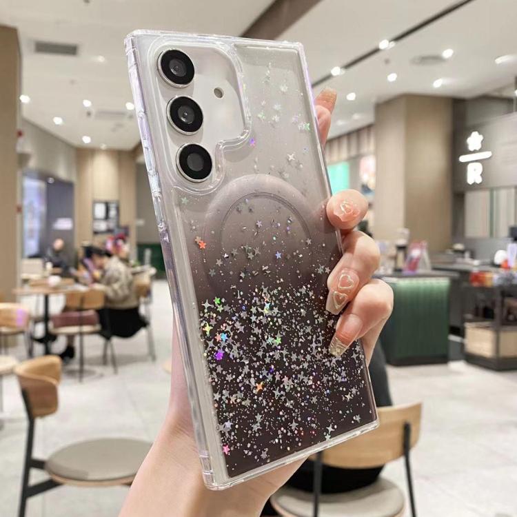 For Samsung Galaxy S25+ 5G MagSafe Glitter Hybrid Clear TPU Phone Case