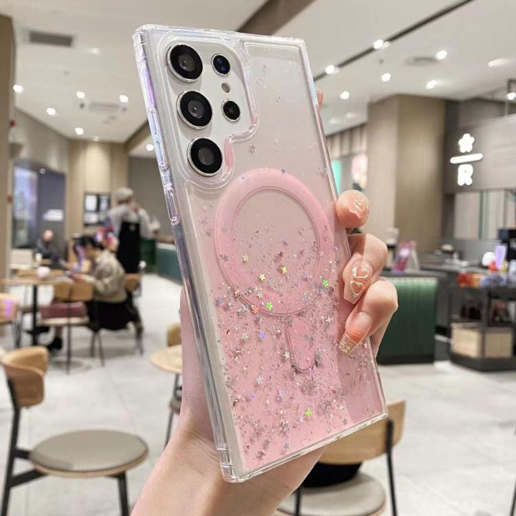 For Samsung Galaxy S25 Ultra 5G MagSafe Glitter Hybrid Clear TPU Phone Case