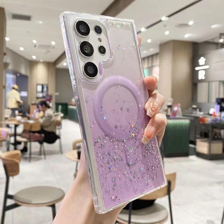 For Samsung Galaxy S25 Ultra 5G MagSafe Glitter Hybrid Clear TPU Phone Case