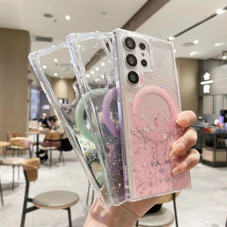 For Samsung Galaxy S25 Ultra 5G MagSafe Glitter Hybrid Clear TPU Phone Case