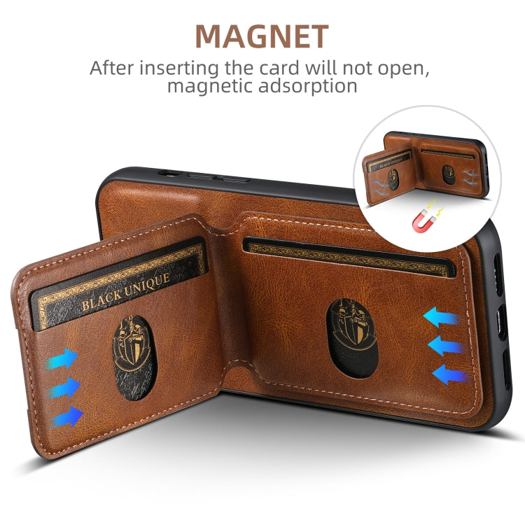 For iPhone 16 Pro Suteni H02 Leather Wallet Stand Back Phone Case