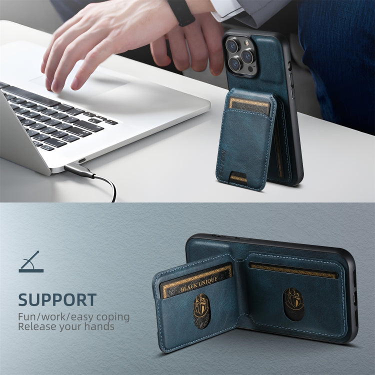 For iPhone 16 Pro Suteni H02 Leather Wallet Stand Back Phone Case