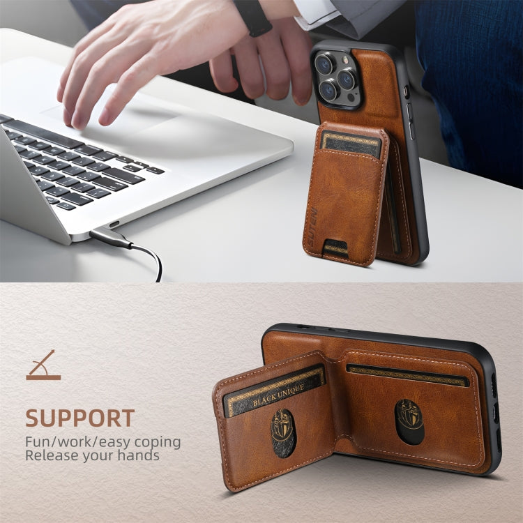 For iPhone 16 Plus Suteni H02 Leather Wallet Stand Back Phone Case