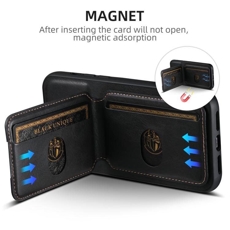 For iPhone 17e / 16e Suteni H02 Leather Wallet Stand Back Phone Case
