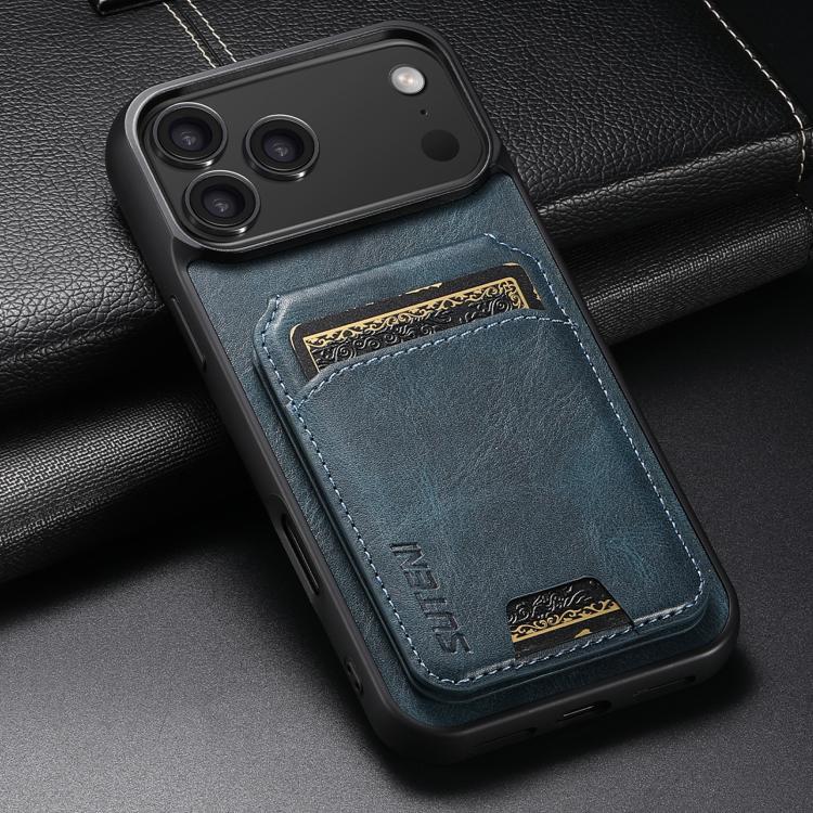 For iPhone 17 Pro Max Suteni H02 Leather Wallet Stand Back Phone Case