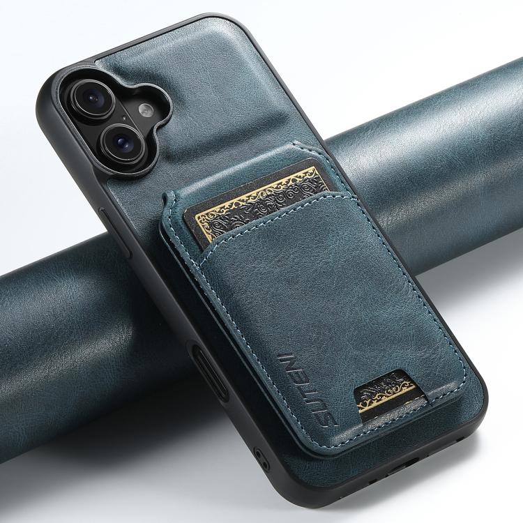 For iPhone 17 Suteni H02 Leather Wallet Stand Back Phone Case