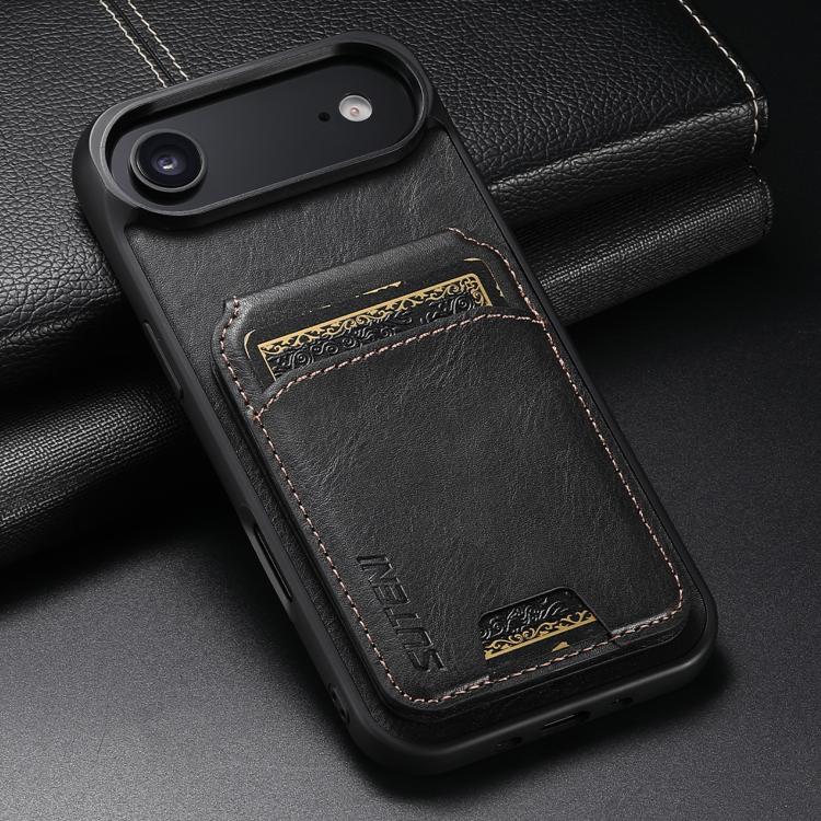 For iPhone Air Suteni H02 Leather Wallet Stand Back Phone Case