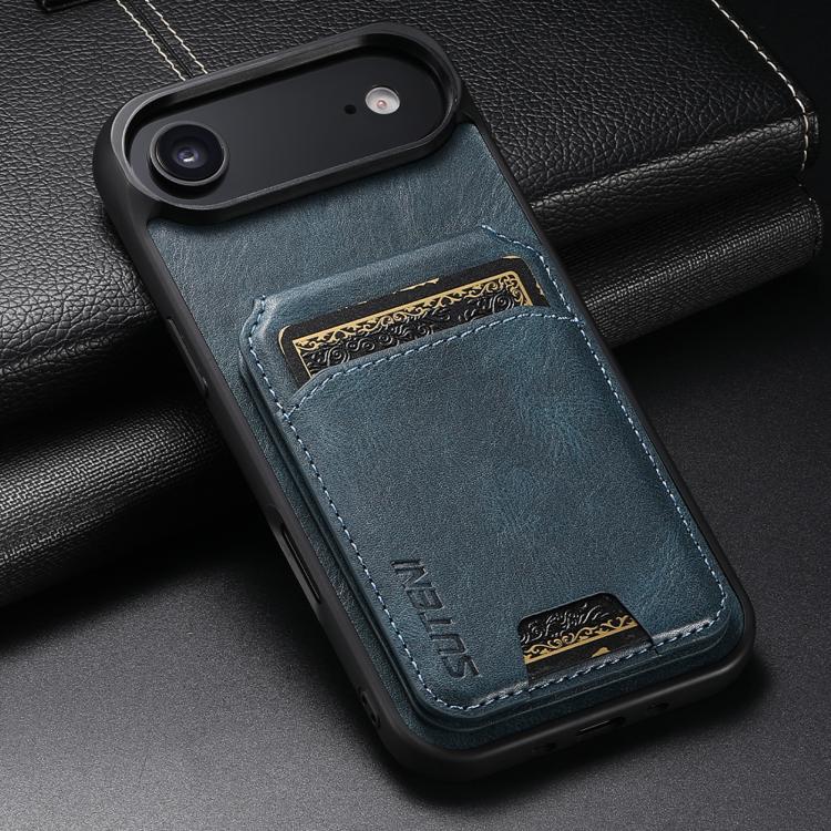 For iPhone Air Suteni H02 Leather Wallet Stand Back Phone Case