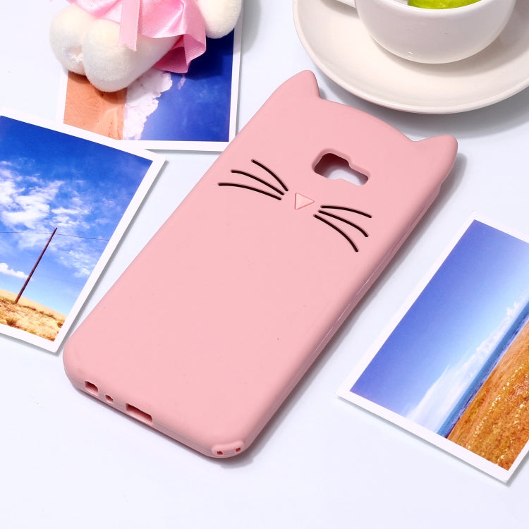 Lovely 3D Moustache Cat Soft Silicone Back Case for Galaxy J4+