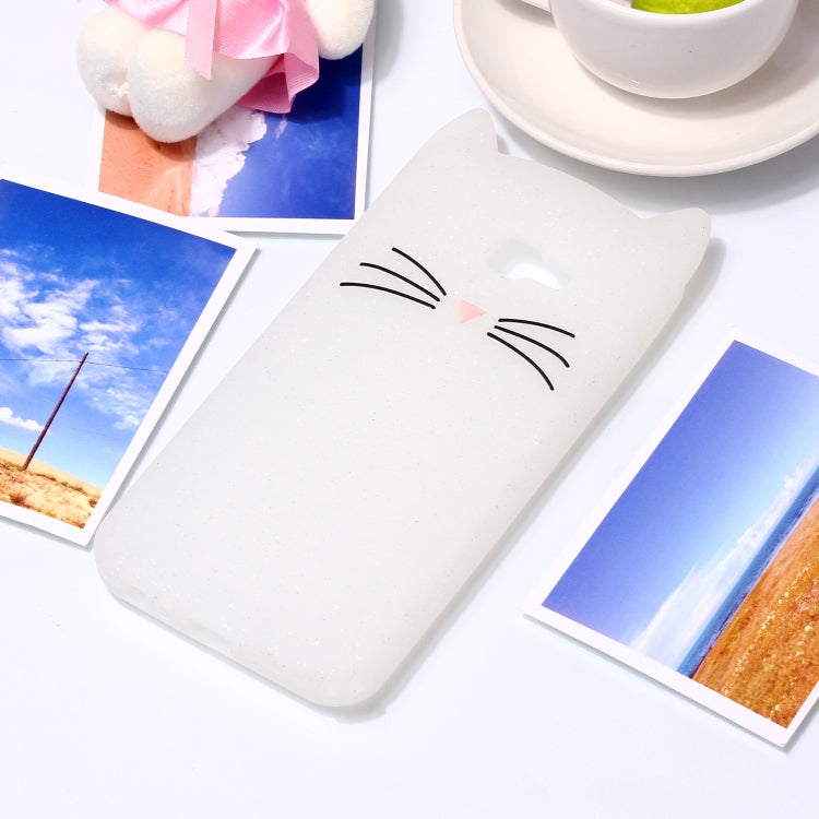 Lovely 3D Moustache Cat Soft Silicone Back Case for Galaxy J4+