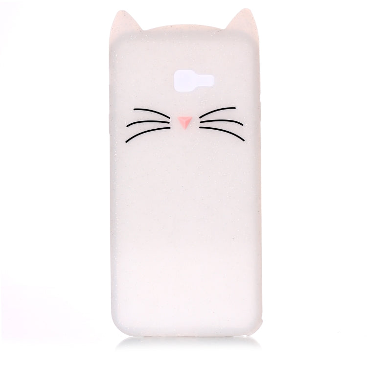 Lovely 3D Moustache Cat Soft Silicone Back Case for Galaxy J4+