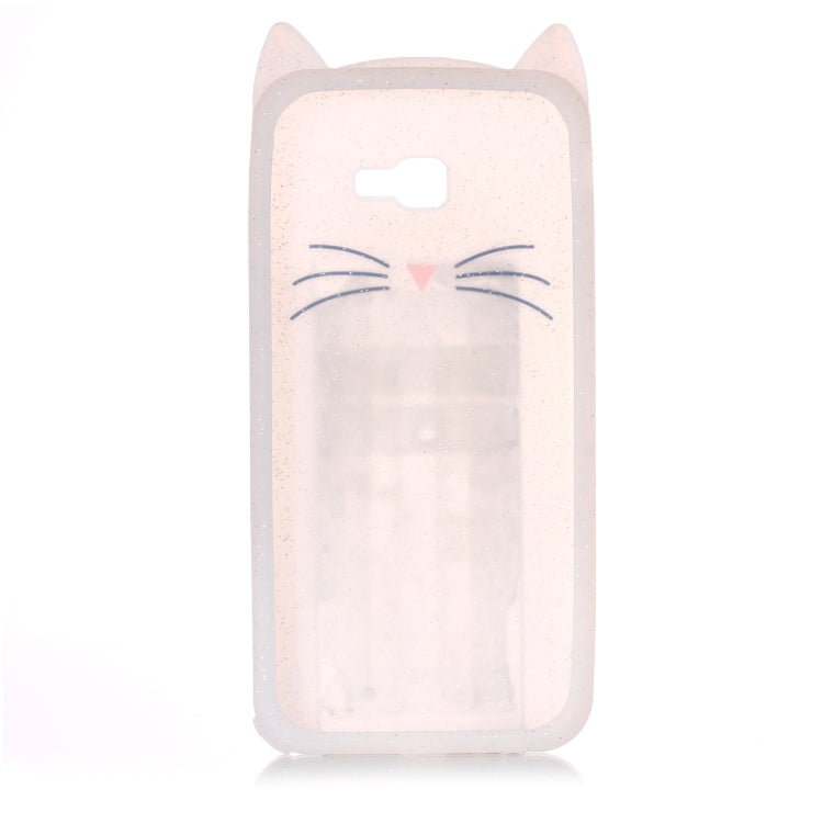 Lovely 3D Moustache Cat Soft Silicone Back Case for Galaxy J4+