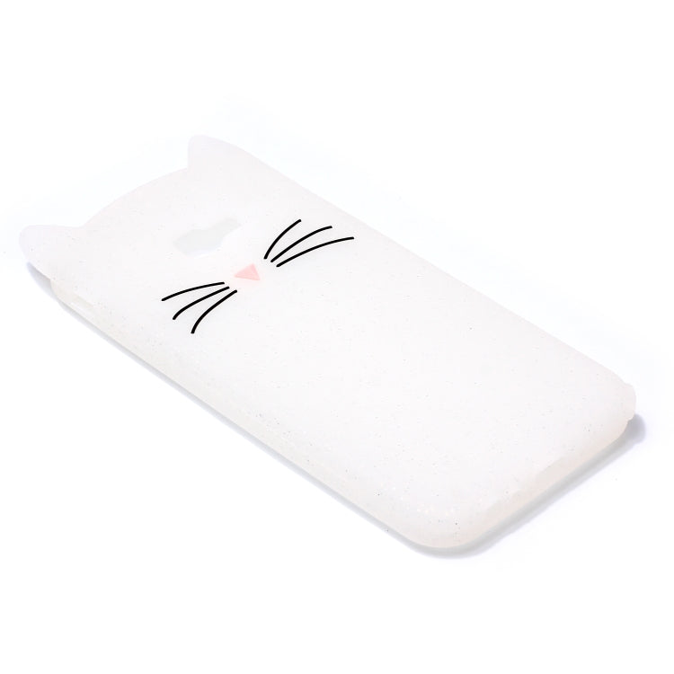 Lovely 3D Moustache Cat Soft Silicone Back Case for Galaxy J4+