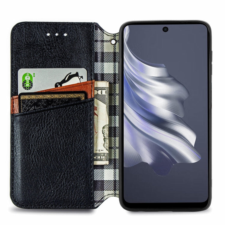 ForTecno Spark 20 Pro Cubic Grid Pressed Magnetic Leather Phone Case