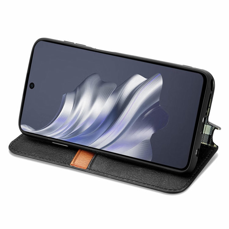 ForTecno Spark 20 Pro Cubic Grid Pressed Magnetic Leather Phone Case