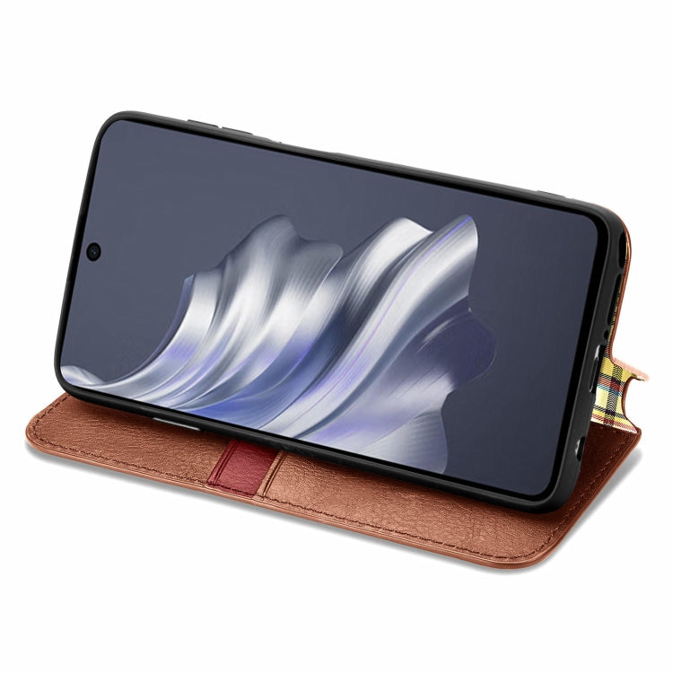 ForTecno Spark 20 Pro Cubic Grid Pressed Magnetic Leather Phone Case
