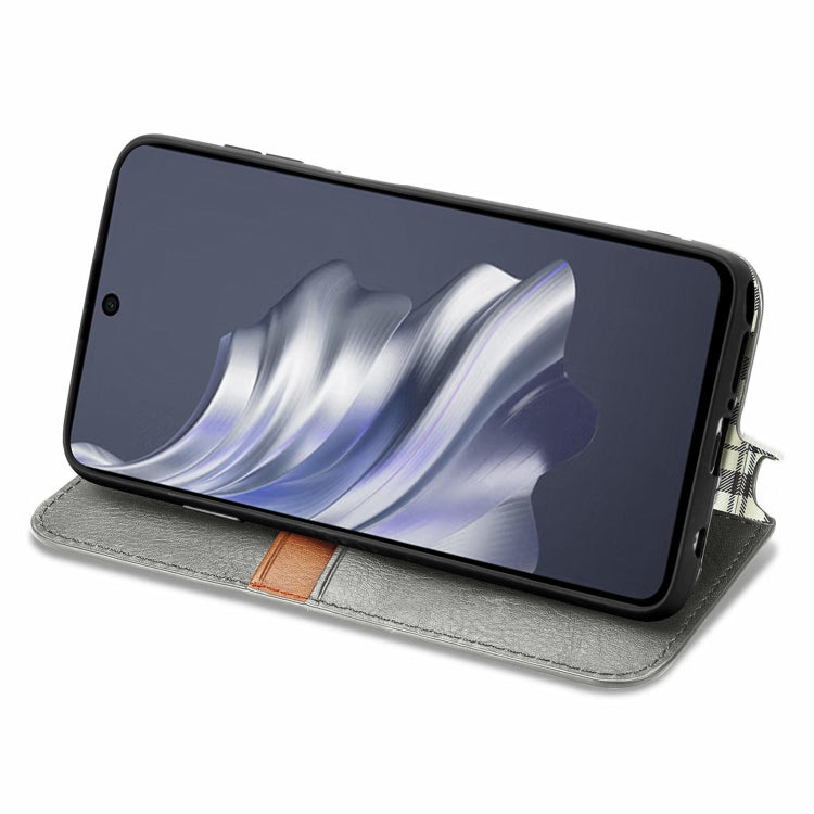 ForTecno Spark 20 Pro Cubic Grid Pressed Magnetic Leather Phone Case
