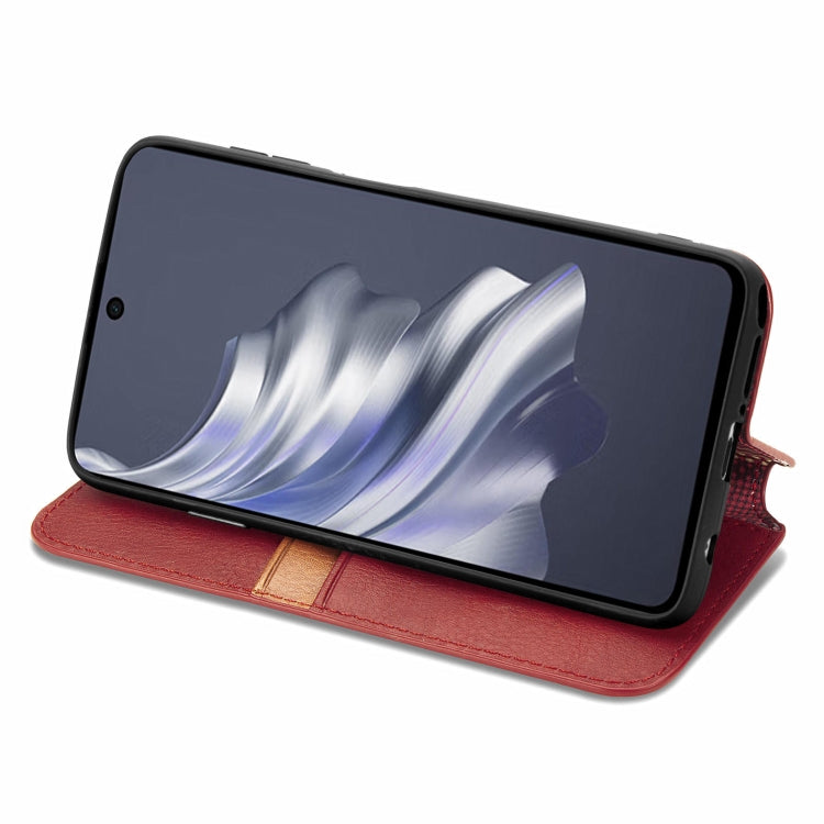 ForTecno Spark 20 Pro Cubic Grid Pressed Magnetic Leather Phone Case