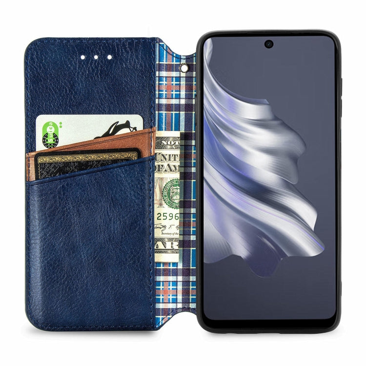 ForTecno Spark 20 Pro Cubic Grid Pressed Magnetic Leather Phone Case