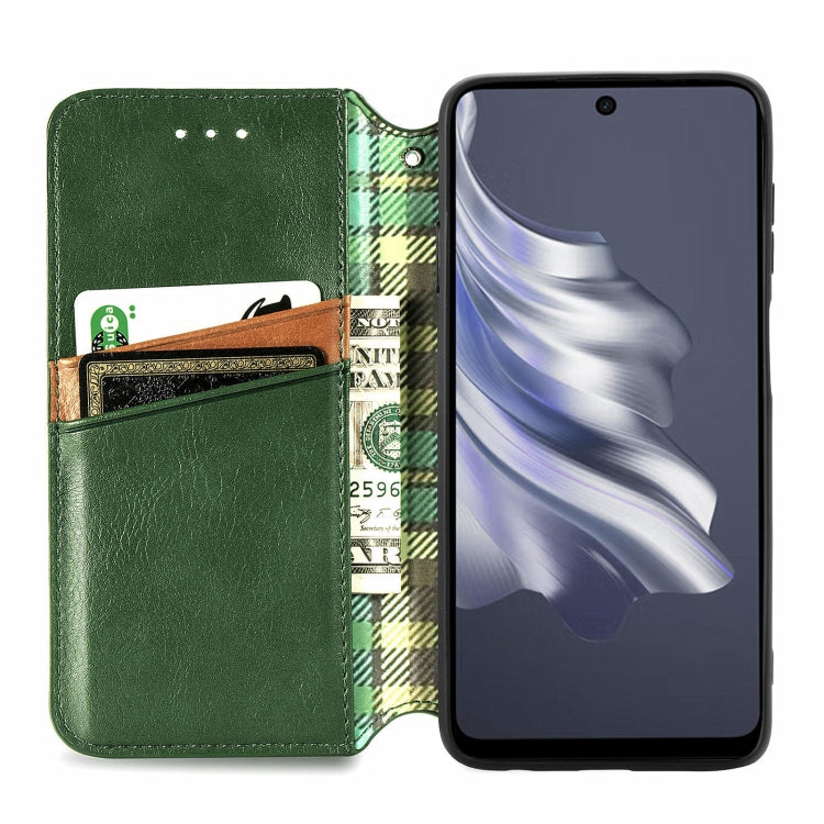 ForTecno Spark 20 Pro Cubic Grid Pressed Magnetic Leather Phone Case