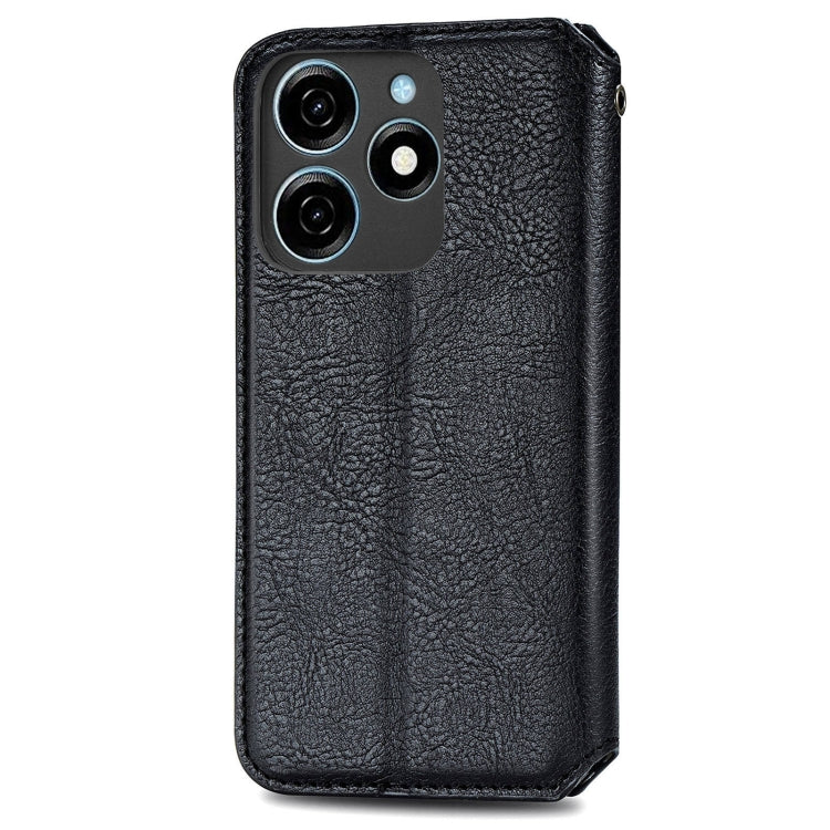 For Tecno Spark 20 4G Cubic Grid Pressed Magnetic Leather Phone Case