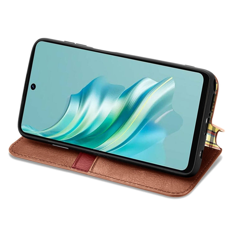 For Tecno Spark 20 4G Cubic Grid Pressed Magnetic Leather Phone Case