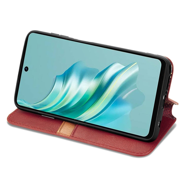 For Tecno Spark 20 4G Cubic Grid Pressed Magnetic Leather Phone Case
