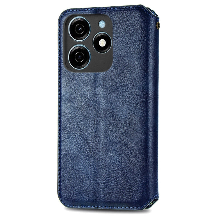 For Tecno Spark 20 4G Cubic Grid Pressed Magnetic Leather Phone Case