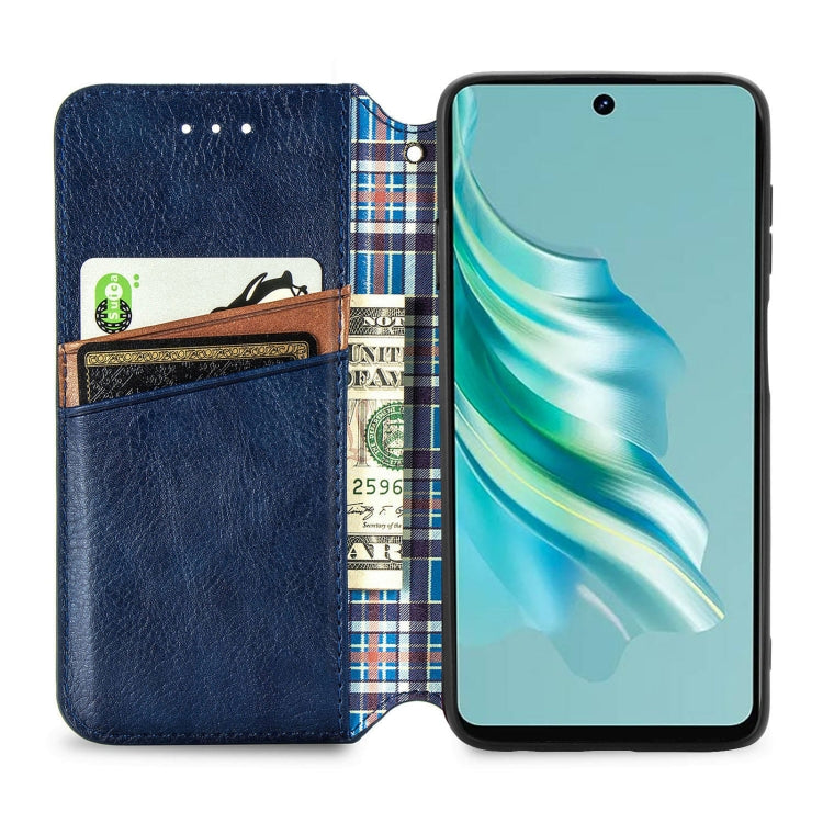 For Tecno Spark 20 4G Cubic Grid Pressed Magnetic Leather Phone Case