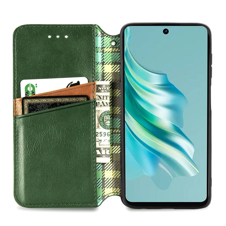 For Tecno Spark 20 4G Cubic Grid Pressed Magnetic Leather Phone Case