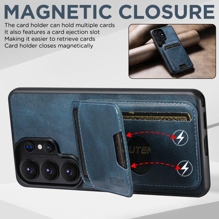 For Samsung Galaxy S25+ 5G Suteni H02 Leather Wallet Stand Back Phone Case