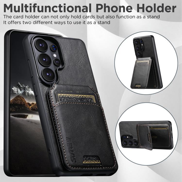 For Samsung Galaxy S26 Ultra 5G Suteni H02 Leather Wallet Stand Back Phone Case