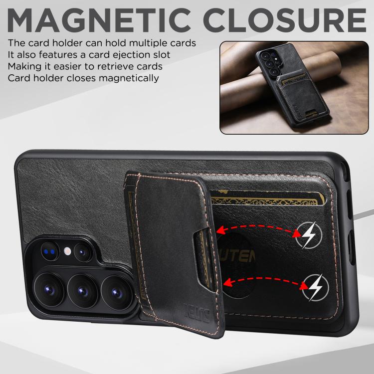 For Samsung Galaxy S26 Ultra 5G Suteni H02 Leather Wallet Stand Back Phone Case