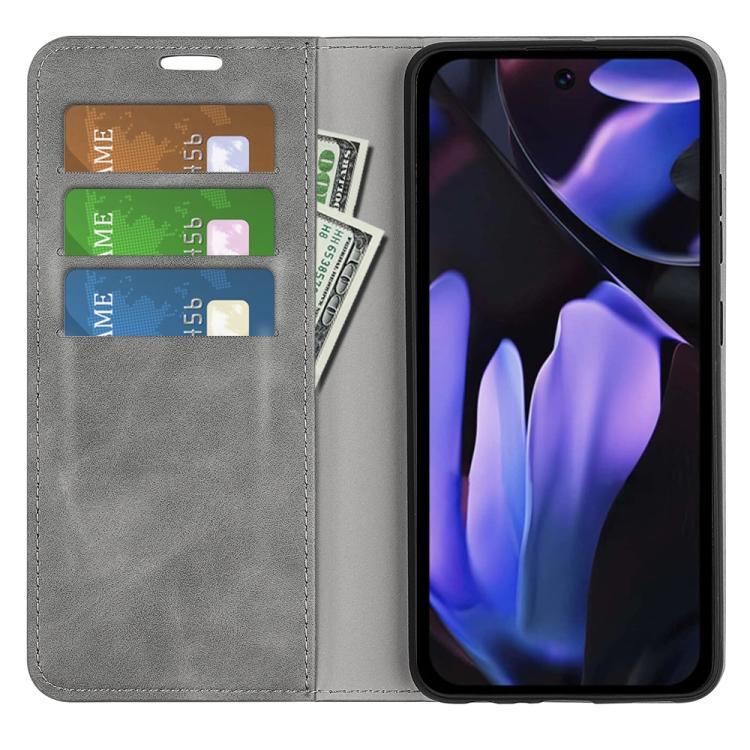 For Google Pixel 9a Retro-skin Magnetic Suction Leather Phone Case
