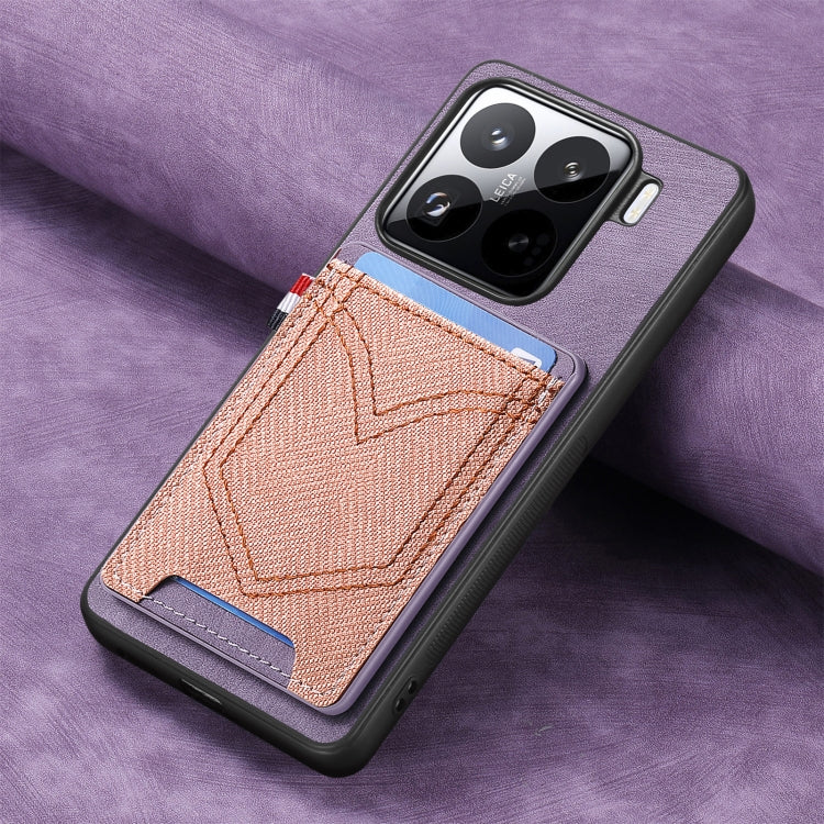 For Xiaomi 15 Denim Texture Leather Skin Phone Case with Card Slot