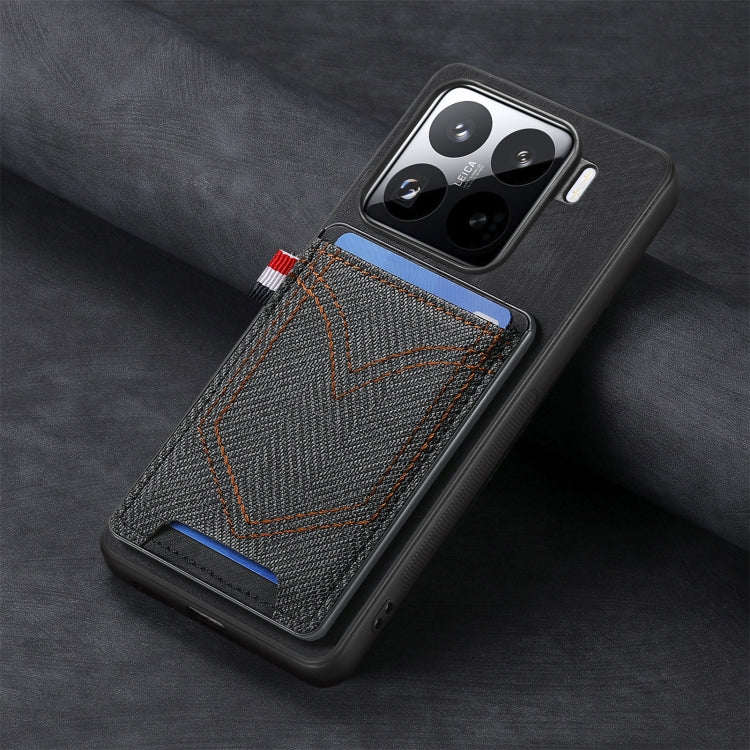 For Xiaomi 15 Pro Denim Texture Leather Skin Phone Case with Card Slot