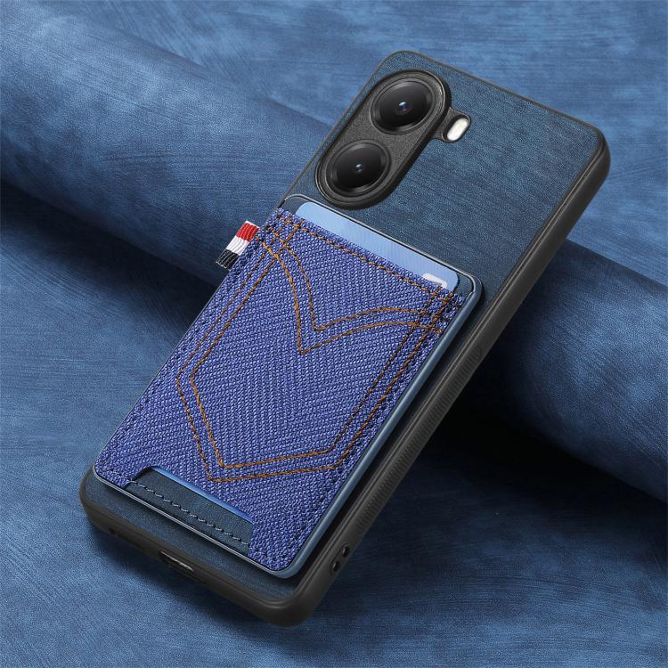 For Xiaomi Poco X7 Pro Denim Texture Leather Skin Phone Case with Card Slot