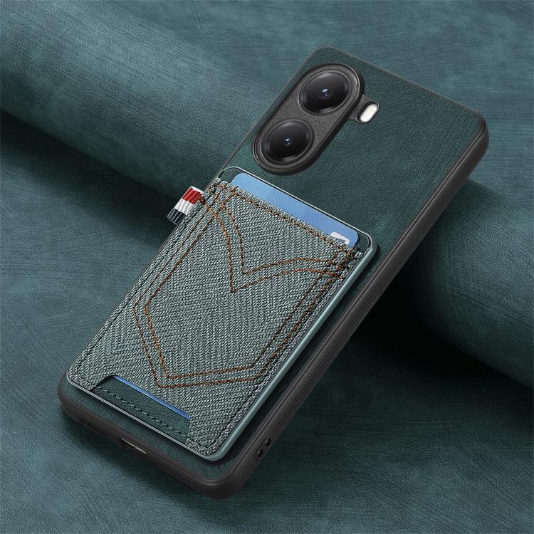 For Xiaomi Poco X7 Pro Denim Texture Leather Skin Phone Case with Card Slot