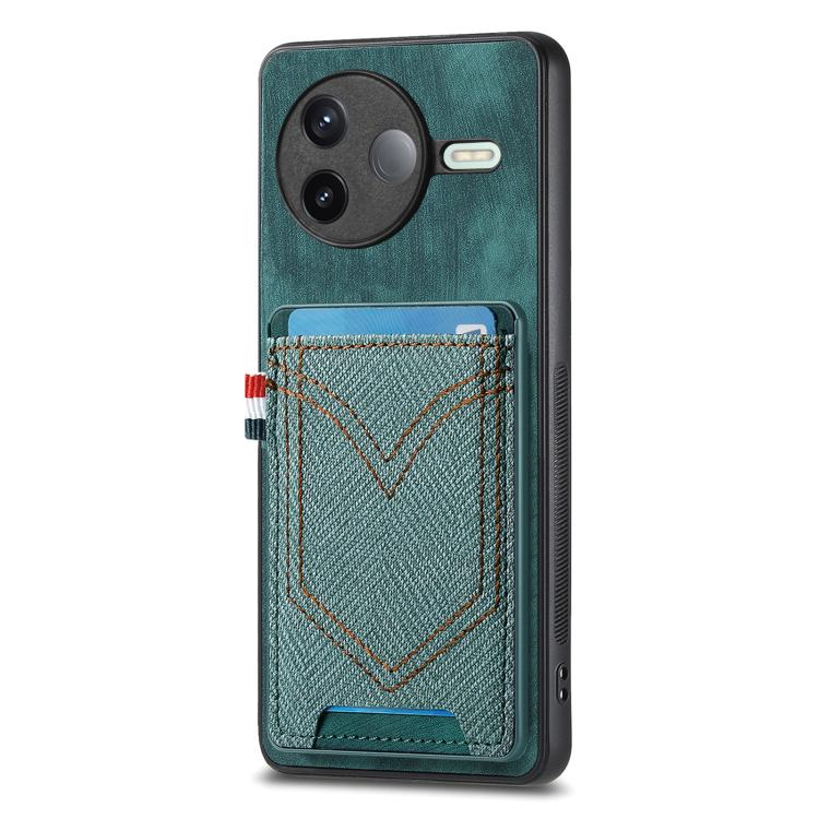 For Redmi K80 / Poco F7 Pro Denim Texture Leather Skin Phone Case with Card Slot
