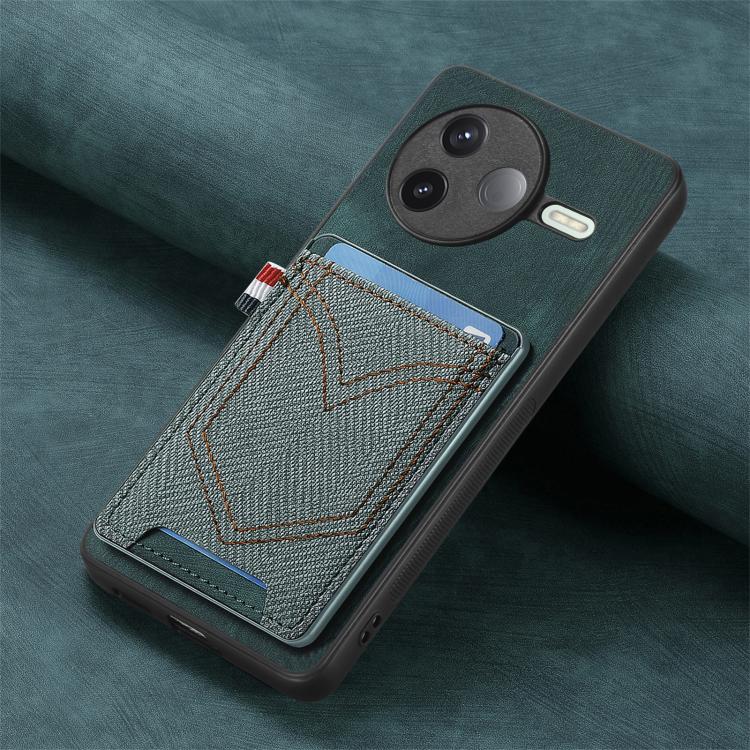 For Redmi K80 / Poco F7 Pro Denim Texture Leather Skin Phone Case with Card Slot