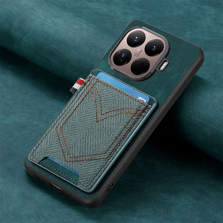 For Xiaomi 15T Pro Denim Texture Leather Skin Phone Case with Card Slot