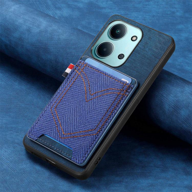 For Redmi 15C 5G / 4G Global 171mm Denim Texture Leather Skin Phone Case with Card Slot