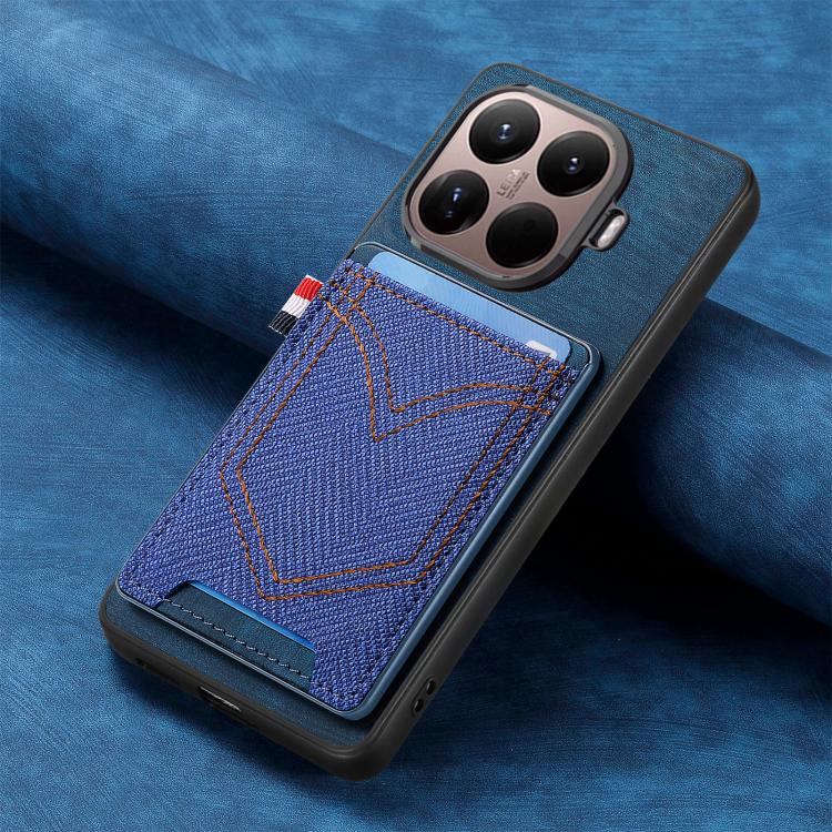 For Xiaomi 15T Denim Texture Leather Skin Phone Case with Card Slot