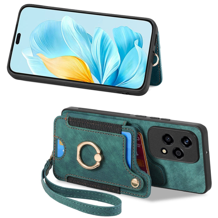 For Honor 200 Lite Global Retro Skin-feel Ring Multi-card RFID Wallet Phone Case