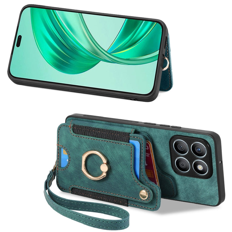 For Honor X8b Retro Skin-feel Ring Multi-card RFID Wallet Phone Case