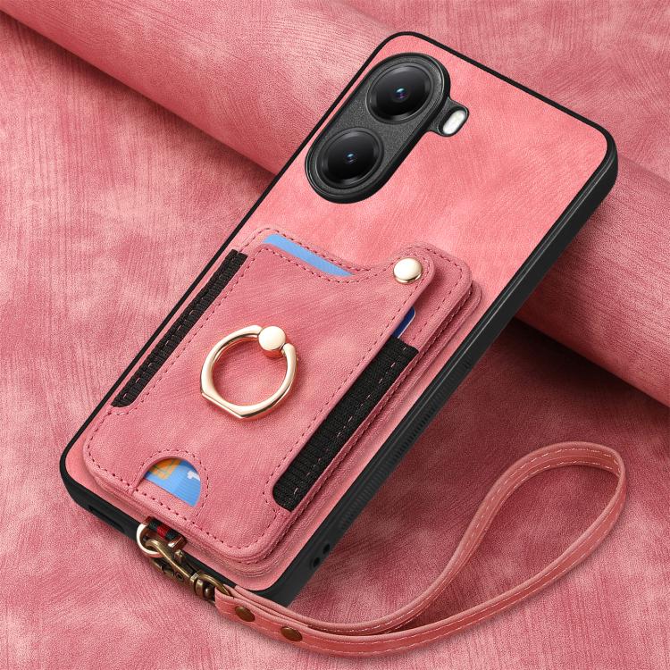 For Redmi Turbo 4 Retro Skin-feel Ring Multi-card RFID Wallet Phone Case