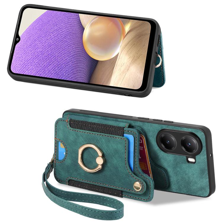 For Redmi Turbo 4 Retro Skin-feel Ring Multi-card RFID Wallet Phone Case