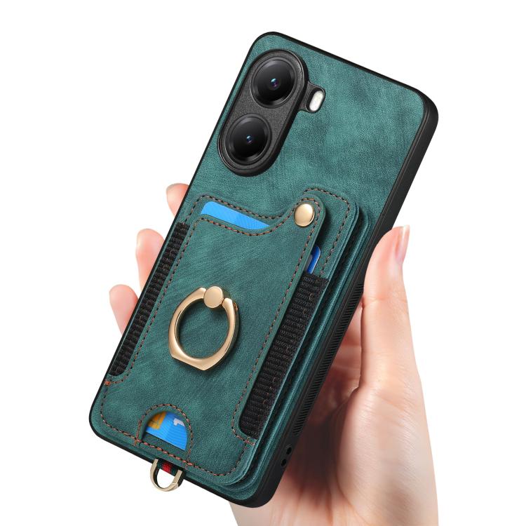 For Xiaomi Poco X7 Pro Retro Skin-feel Ring Multi-card RFID Wallet Phone Case