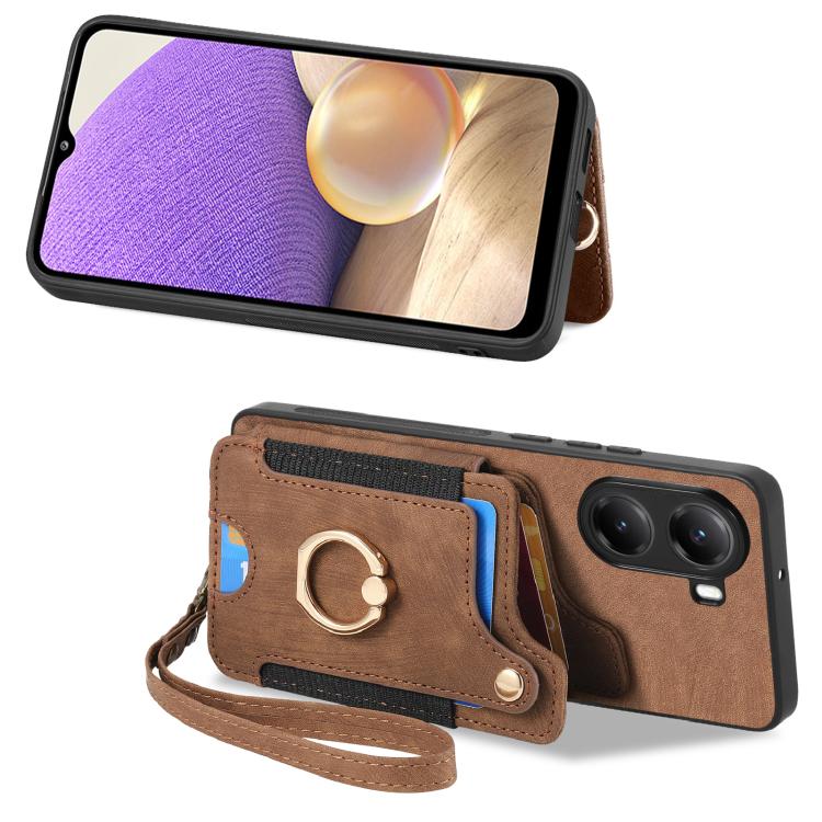 For Xiaomi Poco X7 Pro Retro Skin-feel Ring Multi-card RFID Wallet Phone Case